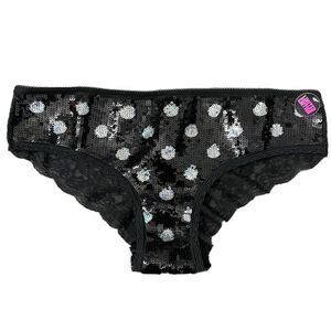 Victoria’s Secret Pink Limited Edition Bling Sequin Hipster panty black M